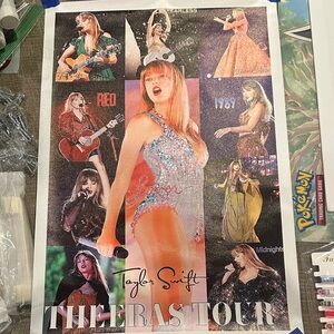 Taylor Swift The Eras Tour Poster - Red, Blue, Black